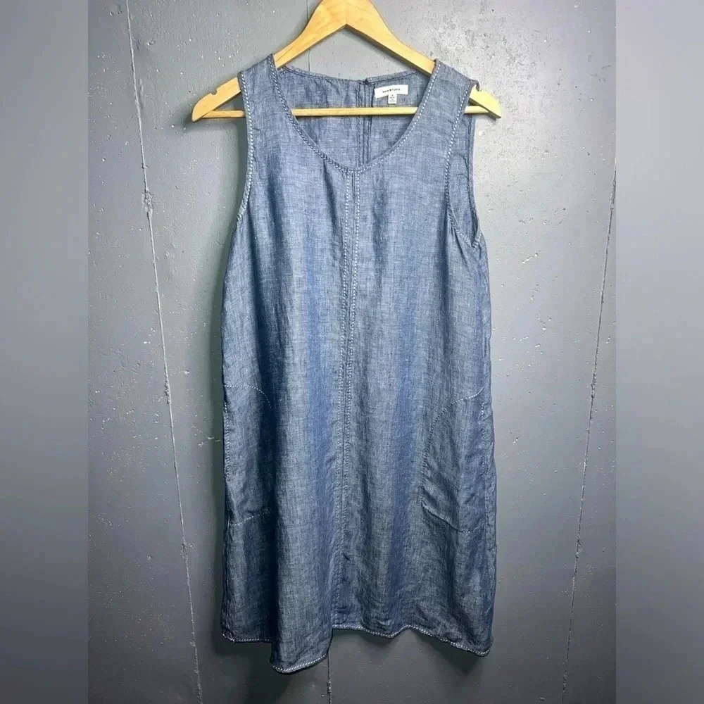 Max Studio Linen Blend Dress Size Small